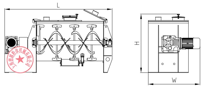 DPH槳葉螺帶混合機(jī)(圖5) 犁刀混合機(jī)